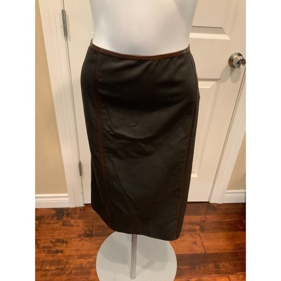 Celine Finition Main Brown Wool Pencil Skirt, Size 8 (US) 40 (EU) NWT! - Picture 1 of 7